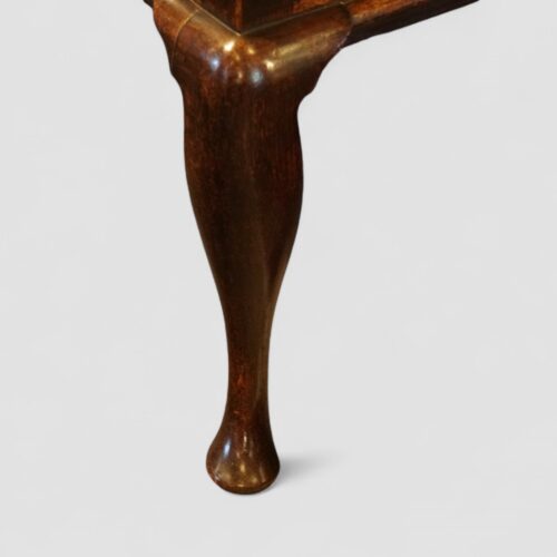 Antique oak cabriole leg dresser base leg detail