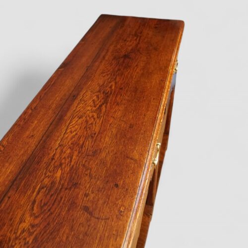 Antique oak pot board dresser base end top view