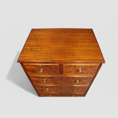 Edwardian walnut chest of drawers top