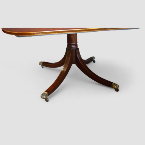 Large George V mahogany inlaid dining table base