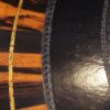 Regency mahogany drum table brass line inlay