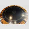 Regency mahogany drum table charcoal leather