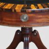 Regency mahogany drum table dummy drawer front