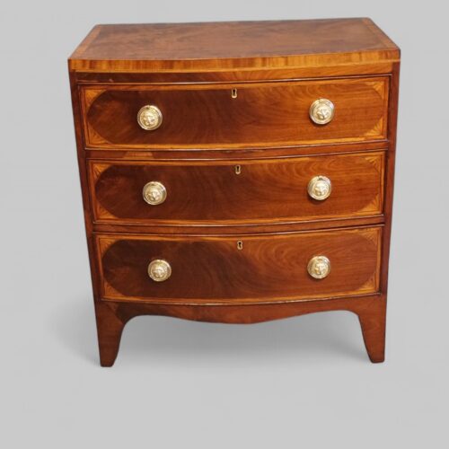 Small Antique mahogany chest front