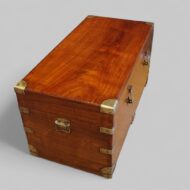 Victorian teak and camphor military chest angle