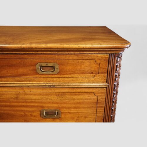 Antique Camphorwood campaign chest drawer end