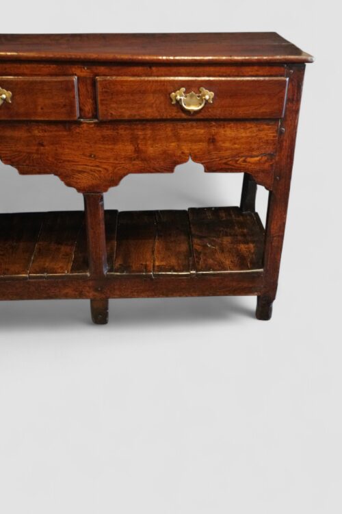 Antique oak dresser base with pot board end drawer