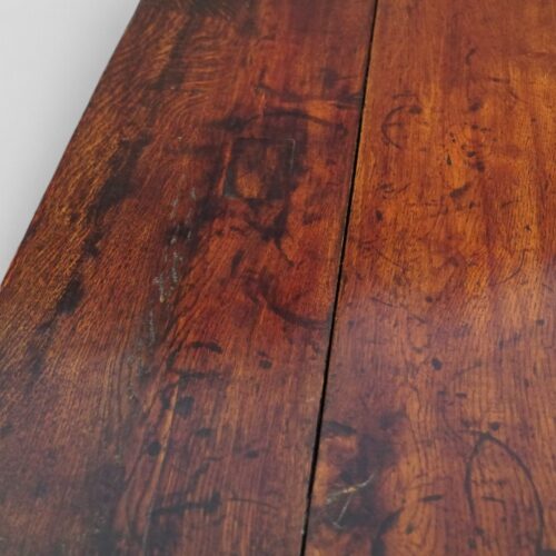 Antique oak dresser base with pot board top detail