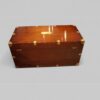 Edwardian mahogany campaign trunk rear