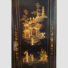 Pair of black lacquer Chinoiserie cupboards right panel detail