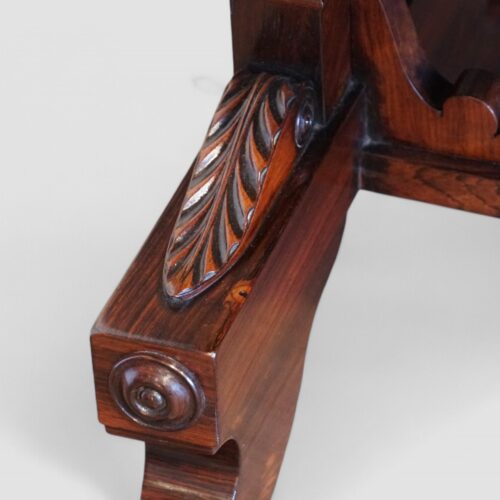 Regency brass inlaid rosewood sofa table carving