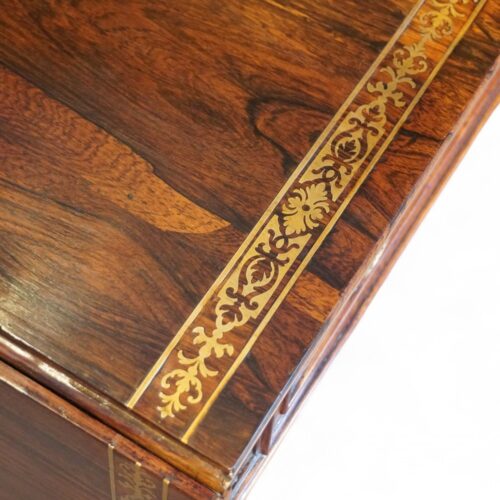 Regency brass inlaid rosewood sofa table cut brass inlay