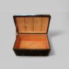 Regency green leather brass studded trunk interior