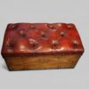 Victorian camphorwood ottoman deep buttoned leather