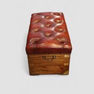 Victorian camphorwood ottoman top and end