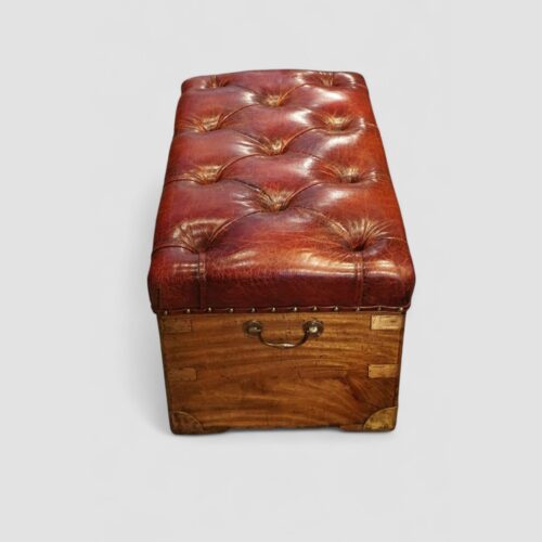 Victorian camphorwood ottoman top and end