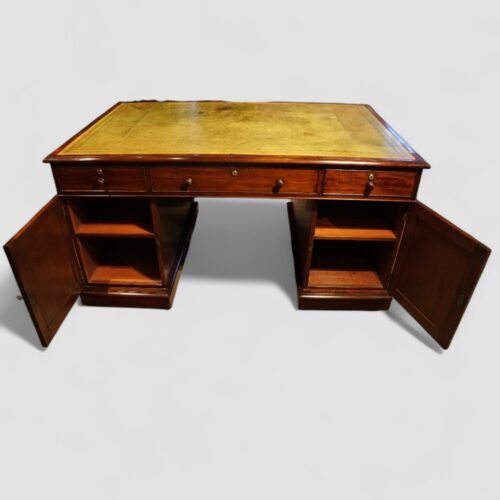 19th century mahogany partners desk cupboards