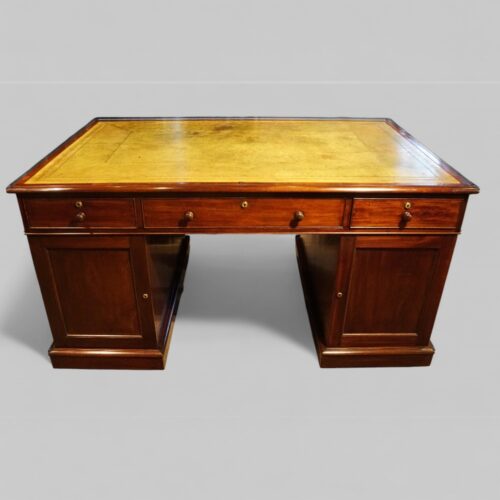 19th century mahogany partners desk rear