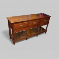 19thc. oak pot board dresser base angle view
