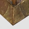 Arts and crafts brass club fender corner strap detail