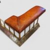 Arts and crafts brass club fender leather seat