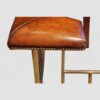 Arts and crafts brass club fender leather seat edge