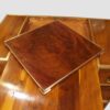 Brass bound yew wood serving cabinet serving tray