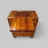 Brass bound yew wood serving cabinet slide