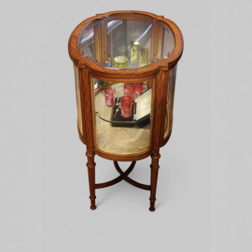 Edwardian Satinwood bijouterie cabinet end view