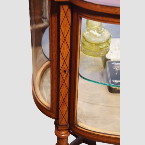 Edwardian Satinwood bijouterie cabinet inlay