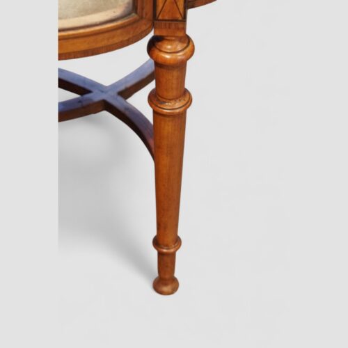 Edwardian Satinwood bijouterie cabinet leg