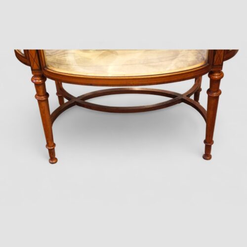Edwardian Satinwood bijouterie cabinet stretcher