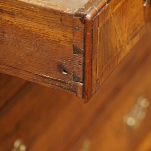 George III walnut bureau dovetails