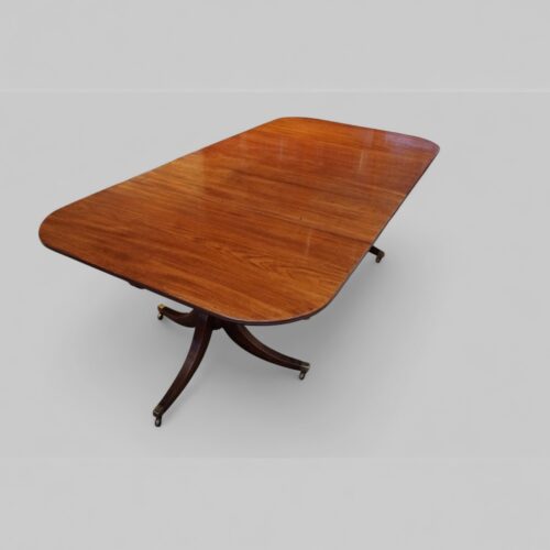 Georgian style dining twin pedestal dining table at angle