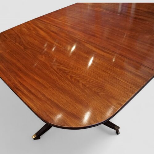 Georgian style dining twin pedestal dining table detail timber