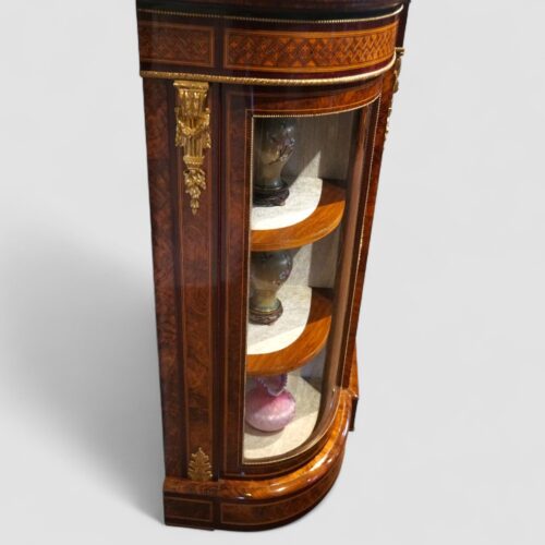Victorian inlaid walnut 4 door credenza end
