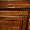 Victorian inlaid walnut 4 door credenza inlay detail