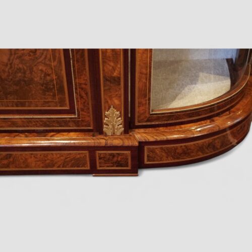 Victorian inlaid walnut 4 door credenza plinth