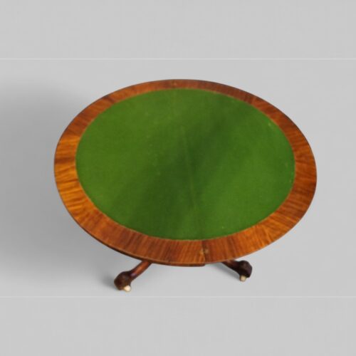 Victorian inlaid walnut card table baize