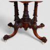 Victorian inlaid walnut card table base