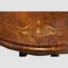 Victorian inlaid walnut card table inlay edge