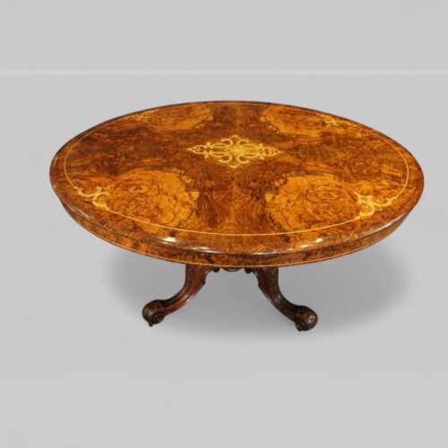 Victorian inlaid walnut centre table