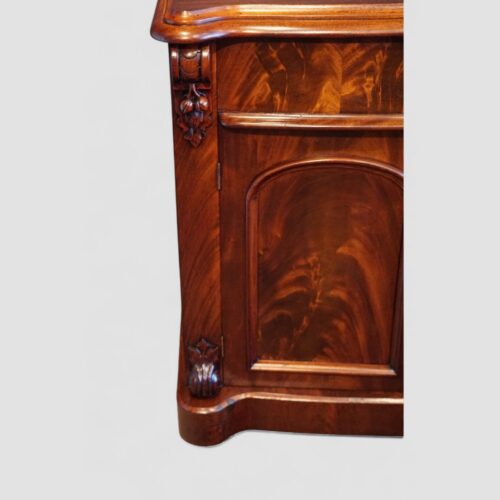 Victorian mahogany serpentine chiffonier carving
