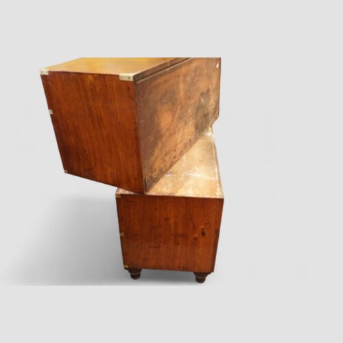 Victorian officers teak military chest 2 halves