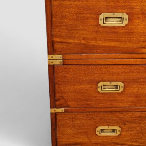 Victorian Officer’s Teak Campaign Chest with Repairs