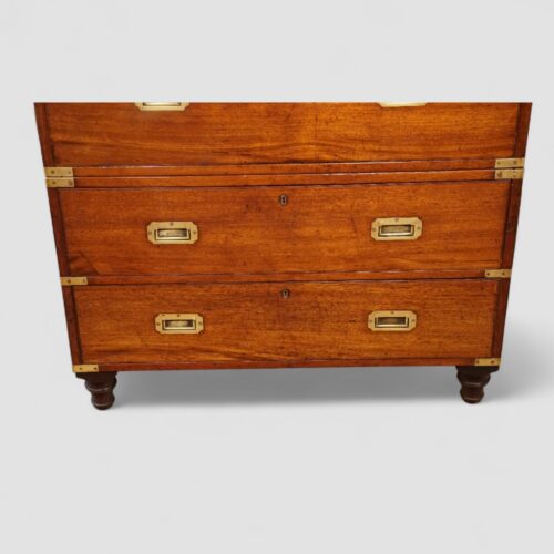 Victorian officers teak military chest lower section
