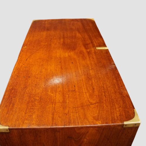 Victorian Teak Brass Bound Military Campaign Chest
