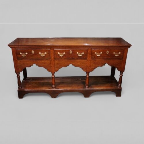 Antique 3 drawer pot board dresser base 1