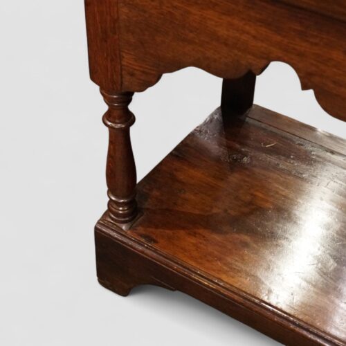 Antique 3 drawer pot board dresser base corner leg