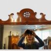 Edwardian mahogany cheval mirror fret